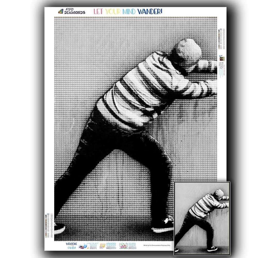 

Полный дрель алмазная живопись уличное искусство Бэнкси граффити 5D DIY Алмазная вышивка крестиком Алмазная мозаика девушка подарок ручной работы Full Round 20X30CM