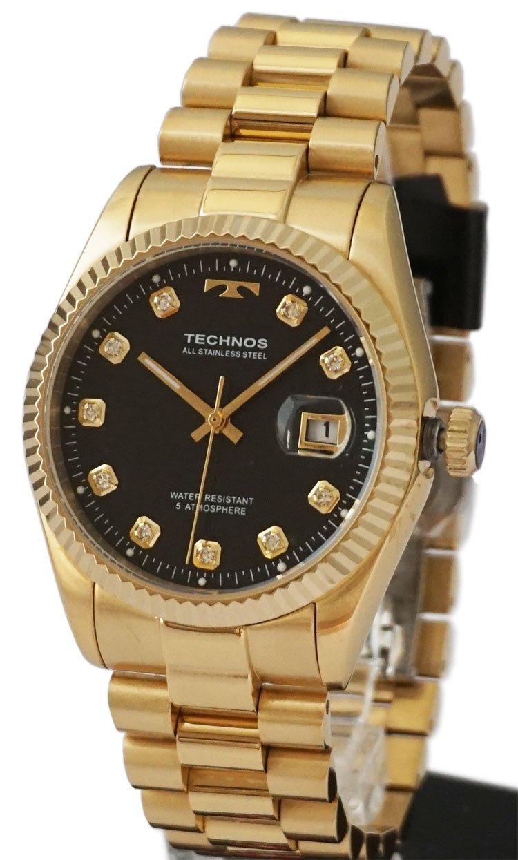 TECHNOS Круглый индикатор даты Золотой Черный T9604GB [TECHNOS] / Циферблат