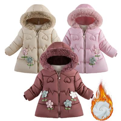 Baby Girls Padded Down Coats Hooded Cute Clothing Children Fashion Winter Thickened Jackets Kids Casual Cotton Parkas