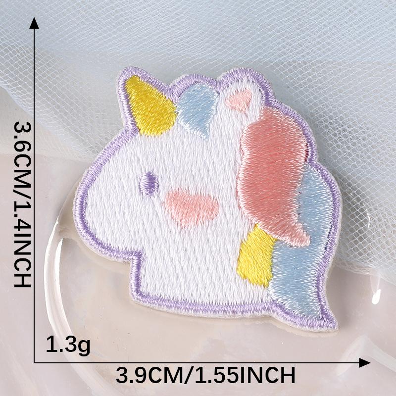 Cartoon Embroidery Label Cute Animal Avatar Badge Cloth Label Clothing Accessories Patch Decoration Self-Adhesive Embroidery Cloth Sticker