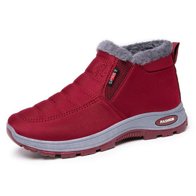 Fashion Winter Cotton Shoes, Waterproof Snow Boots With Plush And Thick Cotton Boots, Polyurethane Warm And Casual Walking Shoes Woman