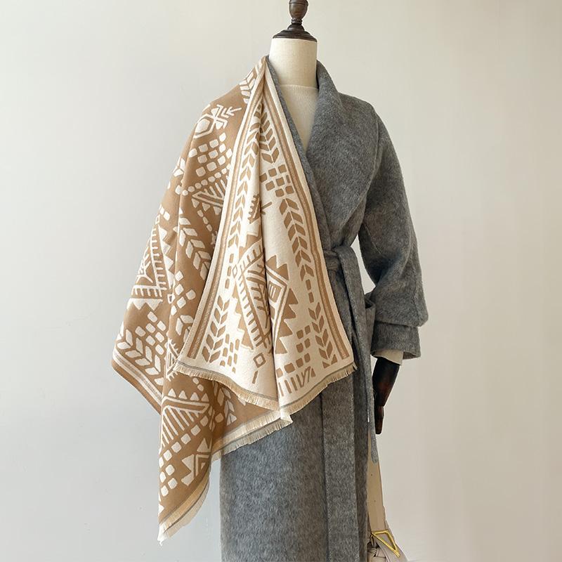 Luxury Design Winter Imitation cashmere Jacquard Scarves High Quality Women Thicken Wrap Shawl Ladies Wool Pashmina Scarf