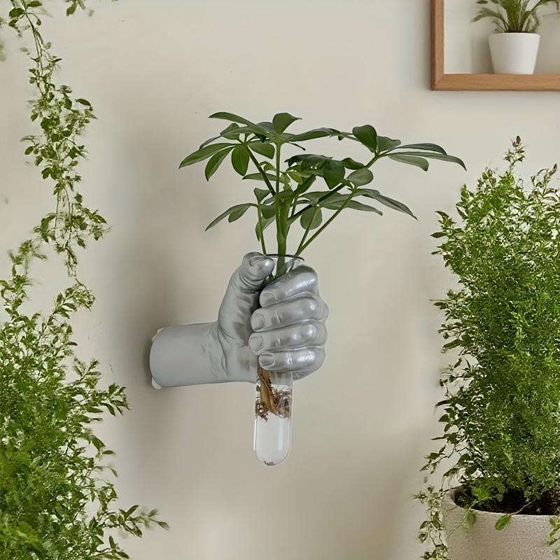 [Moderne Harzvase] 1 Stück Zeitgenössische Geometrische Harz-Wandvase | Handhaltendes Design Wandmontierter Blumenhalter für Moderne Heim- & Hoteldekoration