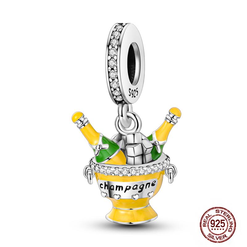 Daily Articles Copper Pink Perfume Charms Camera Dumbbell Smart Watch Beads Fit Original Bracelets Diy Jewelry Gift