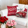 4pcs Valentine's Day Throw Pillow Covers I Love You More Rose Truck Love Balloon Designs, Zip Closure, Anniversary, Wedding, Party Cushion Case