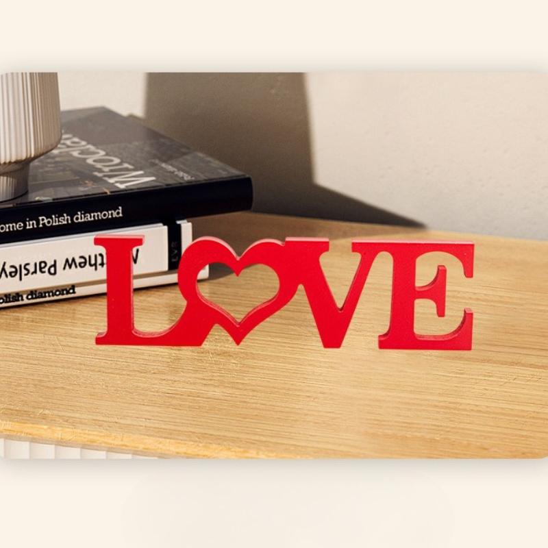1pc 'LOVE' Letter Decor, Wooden Handicrafts, Sculptures,and Ornaments,Living Room, Bedroom Decorations, Wooden Party Decorations