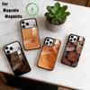 N-Natural Wood Texture Phone Case For iPhone17,16,15,14,13,12,11 Plus,Pro Magnetic with Magsafe Wireless Charging