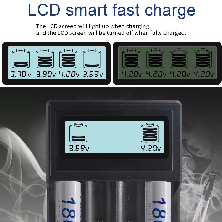 PALO 18500 Li-ion Bechargeable Battery + Battery Charger for Rechargeable Li-ion Battery 18650 14500 18500 16350 16340 26650