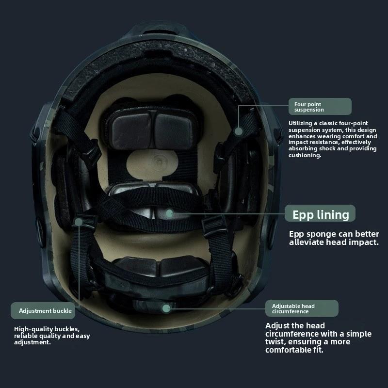 Casque tactique réglable pour activités de plein air et entraînement sportif de protection
