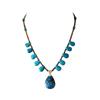 Luxury High Quality European and American Natural Turquoise Fashion Vintage Bohemian Water Drop Pendant Rice Bead Necklace, Jewelry