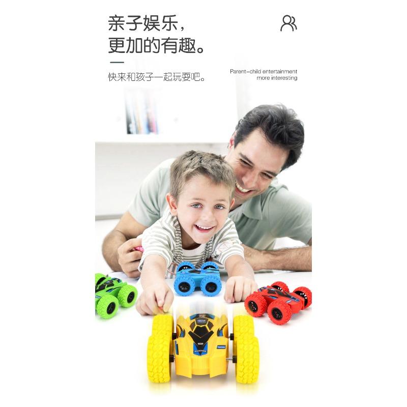 Car Double-sided Dump Truck Children's Fall-resistant Stunt Inertia Toy Car Four-wheel Drive Off-road Vehicle Stunt Car