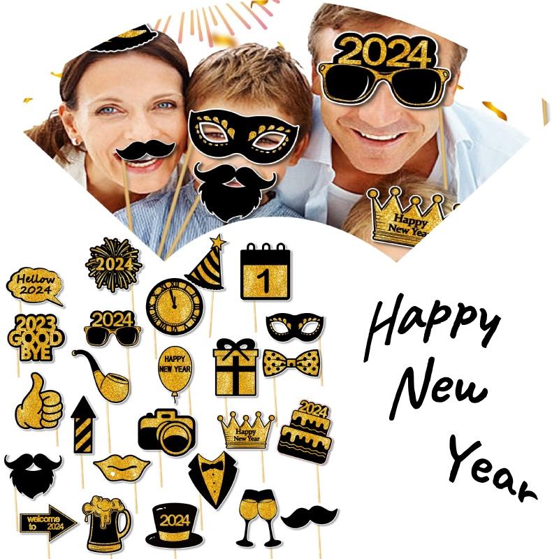 2024 New Year Party Funny Photo Props Wholesale Decorative Photography Accessories