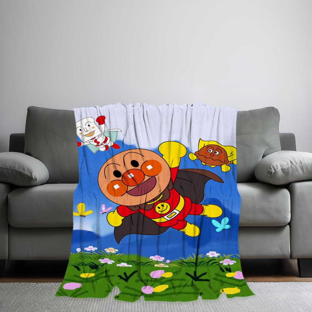 Cute A-Anpanman Printed Comfortable and Soft Sofa, Living Room Bed, Bedroom Blanket Suitable for Travel and Gifts