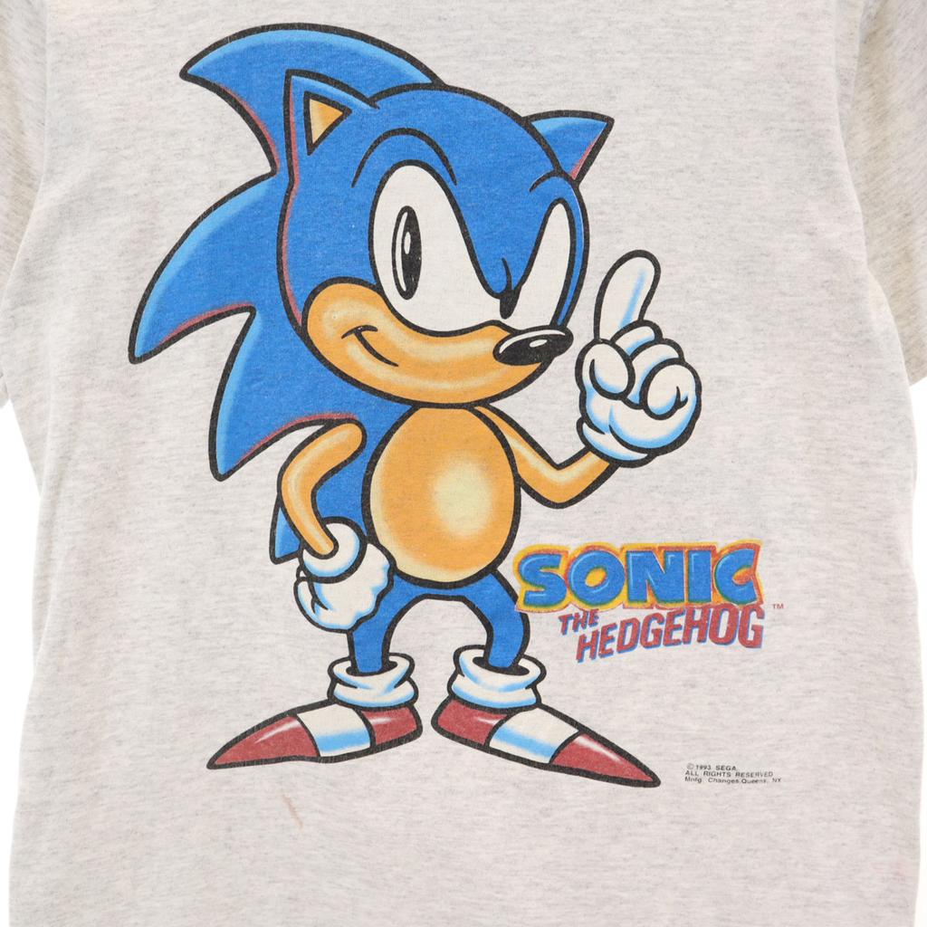anbil 90s Old USA made movies Sonic the Hedgehog Sega Short sleeve Single stitch double-sided print movie T-shirt Kid's Used