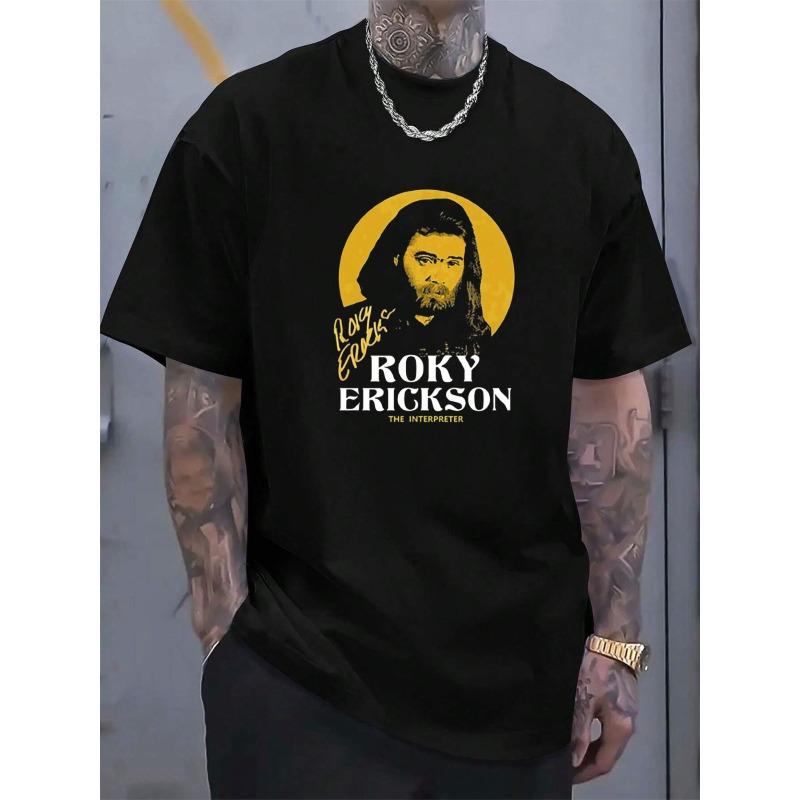 European sizes Men S Vintage T-Shirt Featuring Roky Erickson from The 80S And 90S S
