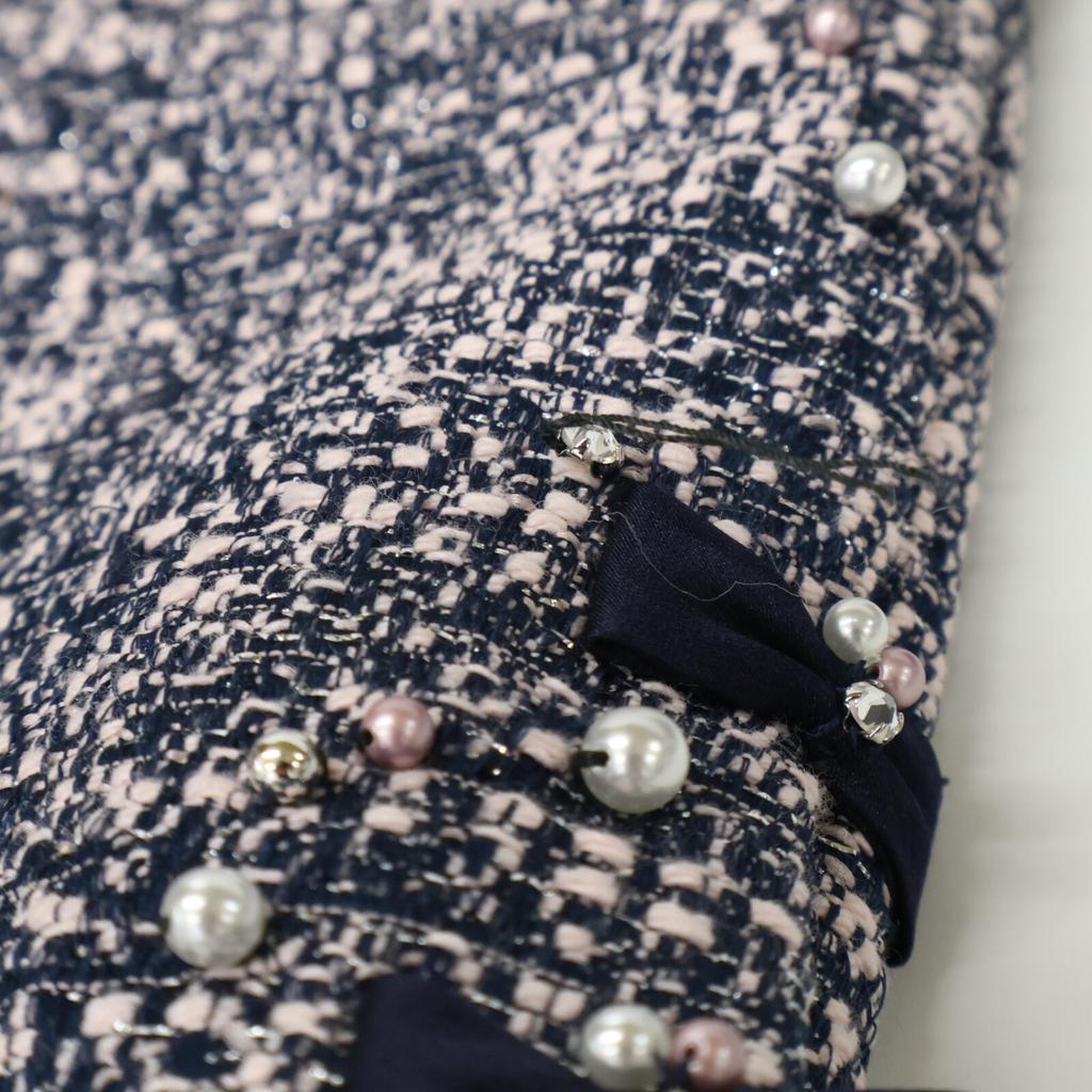 Rene 6834250 Tweet Slit Ribbon Midi Skirt skirt 34 Pink x navyUsed