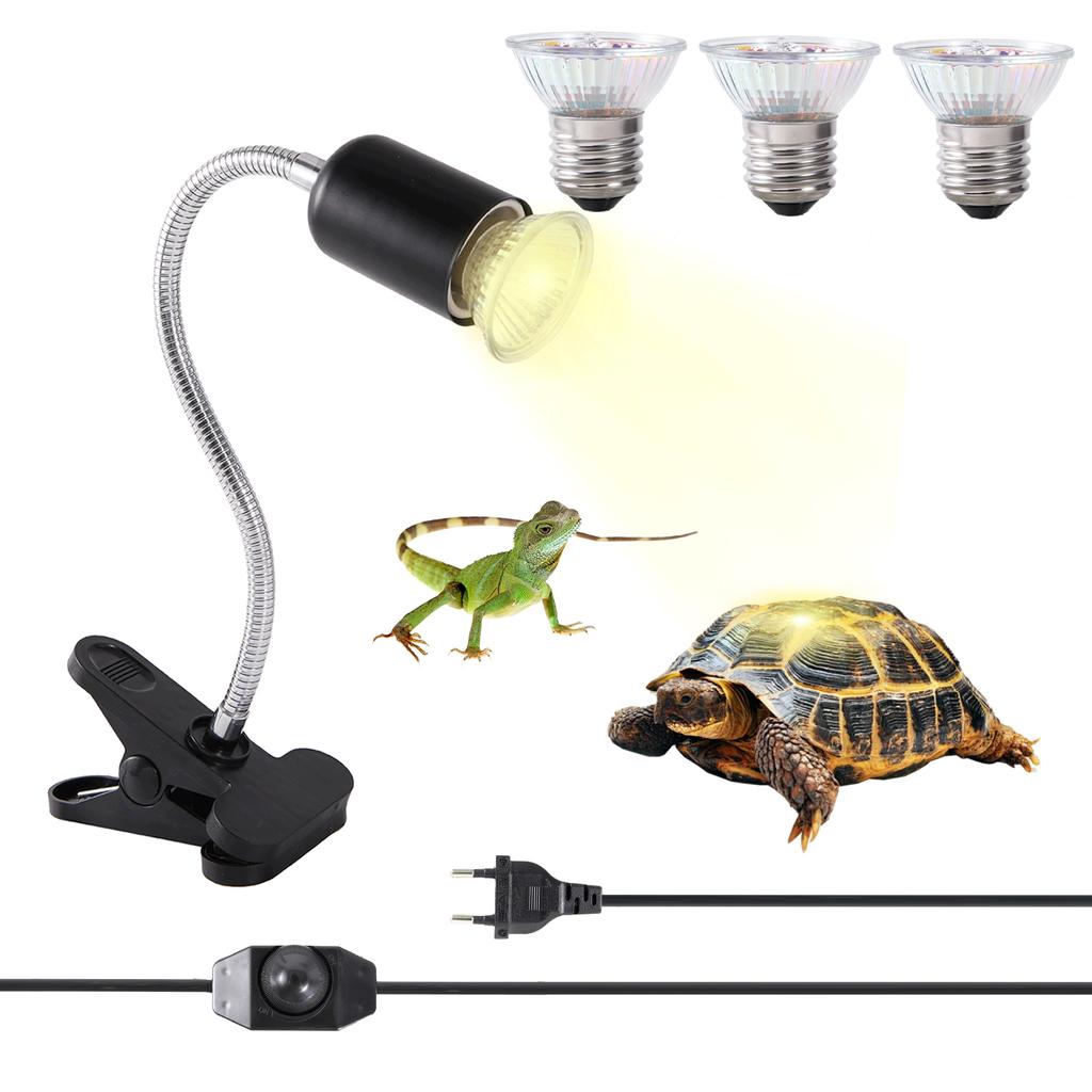 Reptile Pet Adjustable Heating Lamp 25\50\75W Full Spectrum UVA+UVb Suitable For Turtles And Lizards Calcium Supplement Lamp
