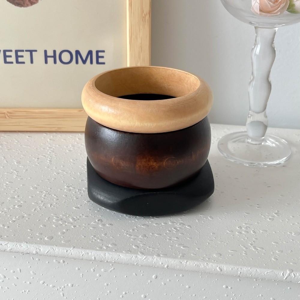 Wide Round Bracelets Geometric Wooden Bangles Vintage Wood Bangles  Gifts