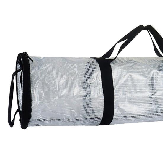 Christmas Wrapping Paper Storage Bag with Handle Transparent Zipper Closure Waterproof PVC Xmas Gift Wrap Paper Organizer