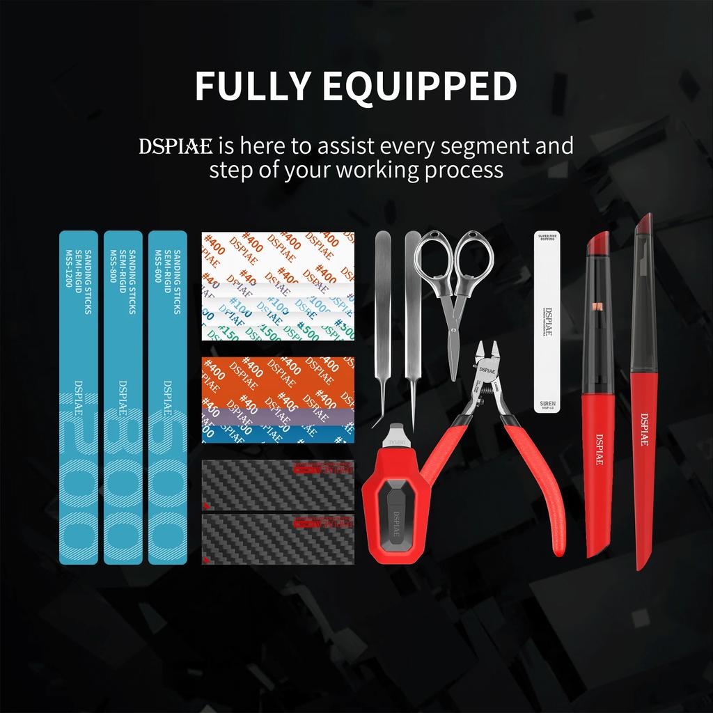 DSPIAE TC-S01 Departuretool Combo Multifunctional Model Tool SET Gundam Assembly Handmade Scissors Sandpaper Tweezers Beginner