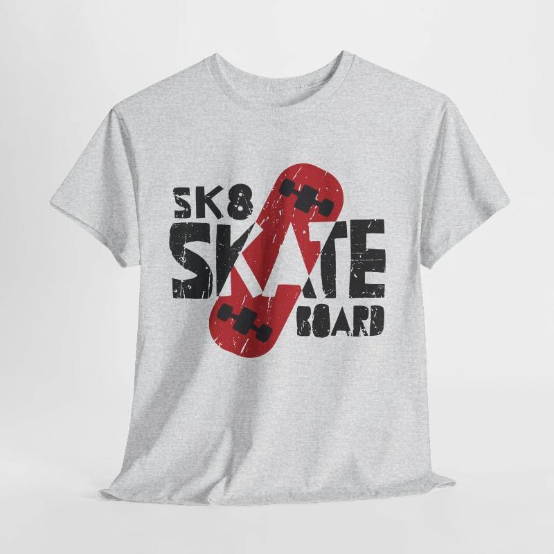 Unisex Polyester Skateboard Shirt: Street Skate Tee Summer Unisex Loose and Breathable T-shirt Top