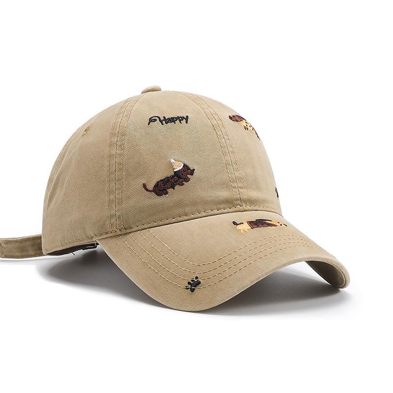 Tierstickerei Baumwoll-Baseballkappe Für Outdoor-Reisen Sonnenschutz
