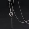 Geometric Elegant Long Sweater Chain For Women Stylish Versatile Accessory In White Gold And Gold Rose