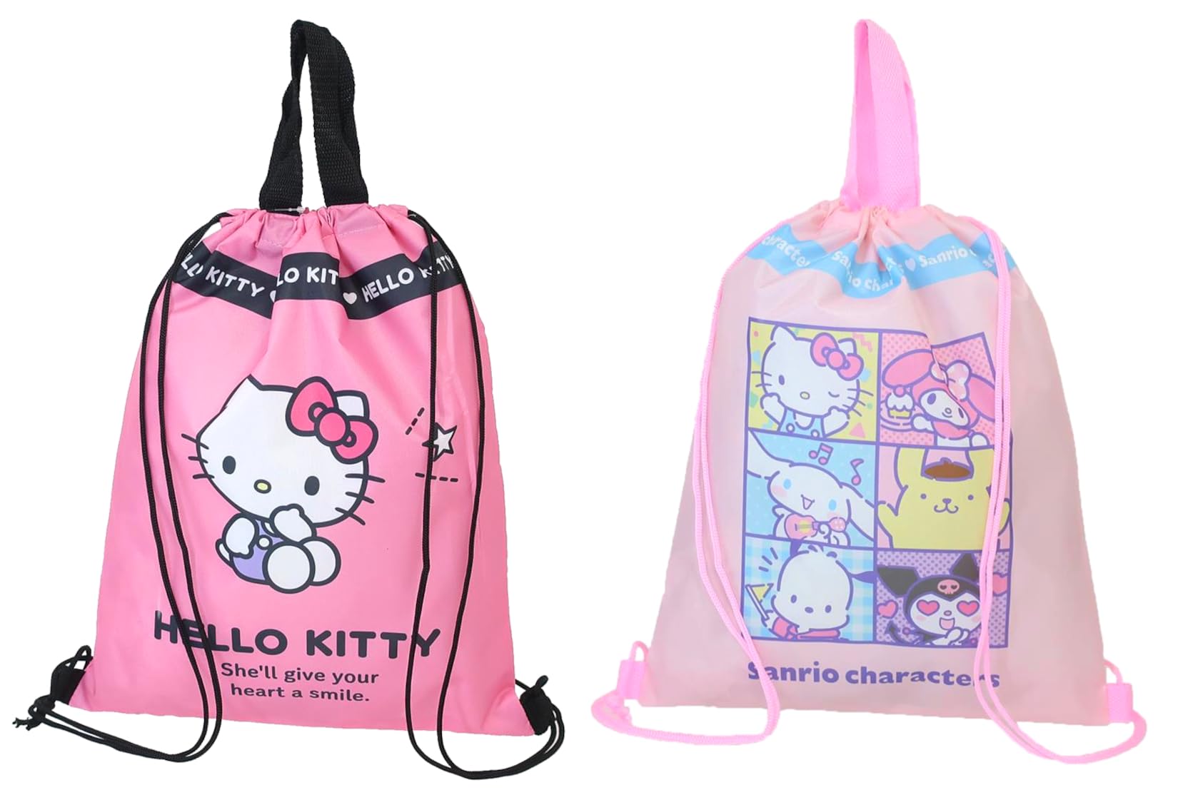 

Сумка-мешок Sanrio Poly на шнурке (Характеристики рюкзака и сумки-тоута 2way) Набор из 2 [Персонажи Hello Kitty Sanrio розового цвета] K Company