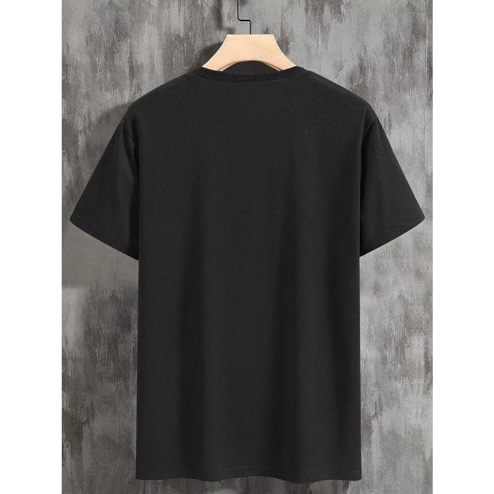 Astronaut Moon Swing Print Men's T-shirt, Crew Neck Short Sleeve Tops, Graphic Tee Men's Clothes Summer, Men's Outfits