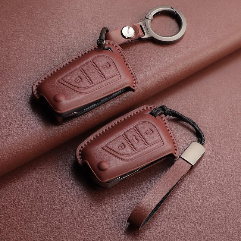 Leather Car Key Case Cover Fob For Toyota Rav4 Levin Camry Reiz Highlander Corolla Yaris Verso Avensis Aygo Car Remote Key Shell