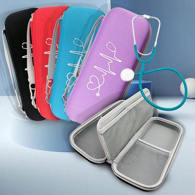 Portable EVA Stethoscope Storage Bag Pregnant Woman Fetal Heart Instrument Organizer Travel First Aid Kit Mesh Pockets Case
