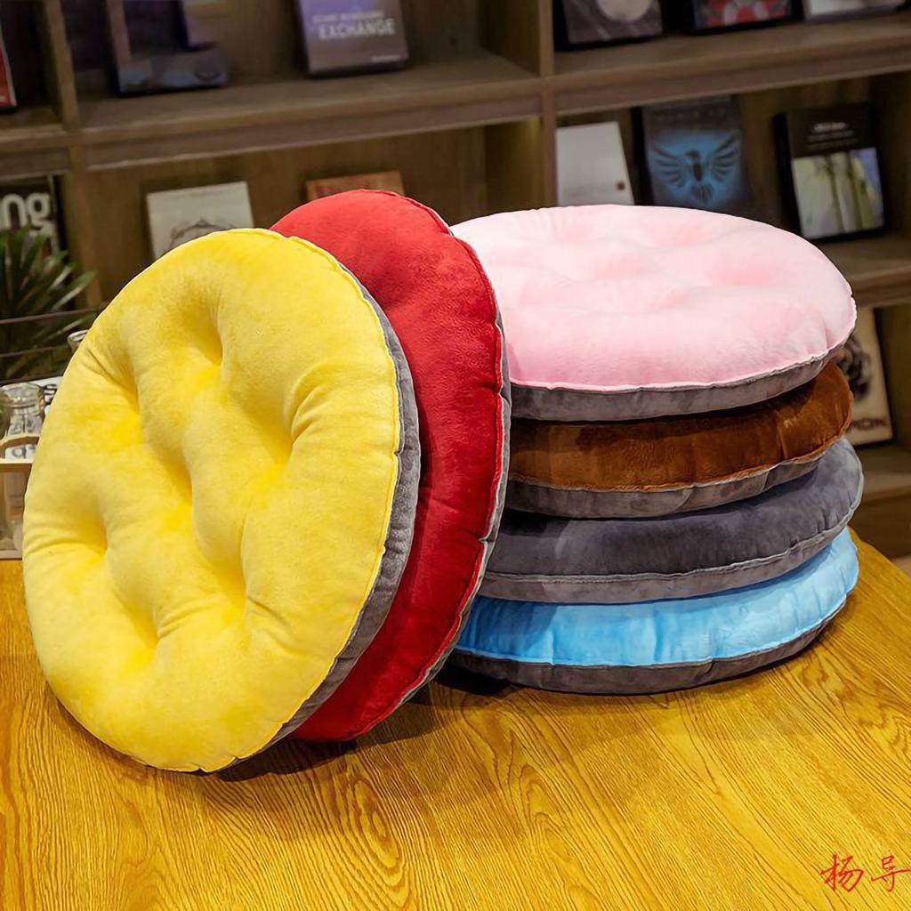 Seating Cushion Cute Color Matching Warm Plush Comfortable Fill Chair Pillow for Autumn Winter