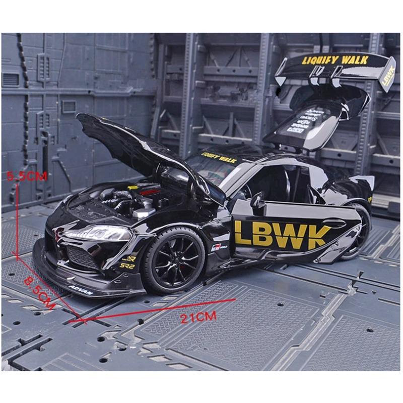 1/24 Toyota SUPRA Track Alloy Sports Car Model Diecasts & Toy Vehicles Metal Car Model High Simulation Sound and Light Childrens Gifts