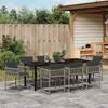 Garden Dining Set 9 pcs Grey Poly Rattan