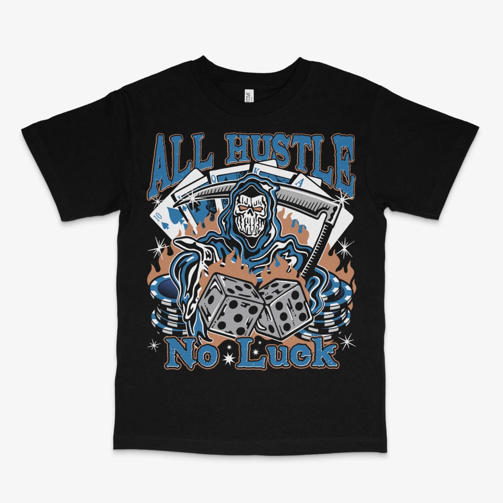 All Hustle No Luck Wizard 3s Black Tee XS