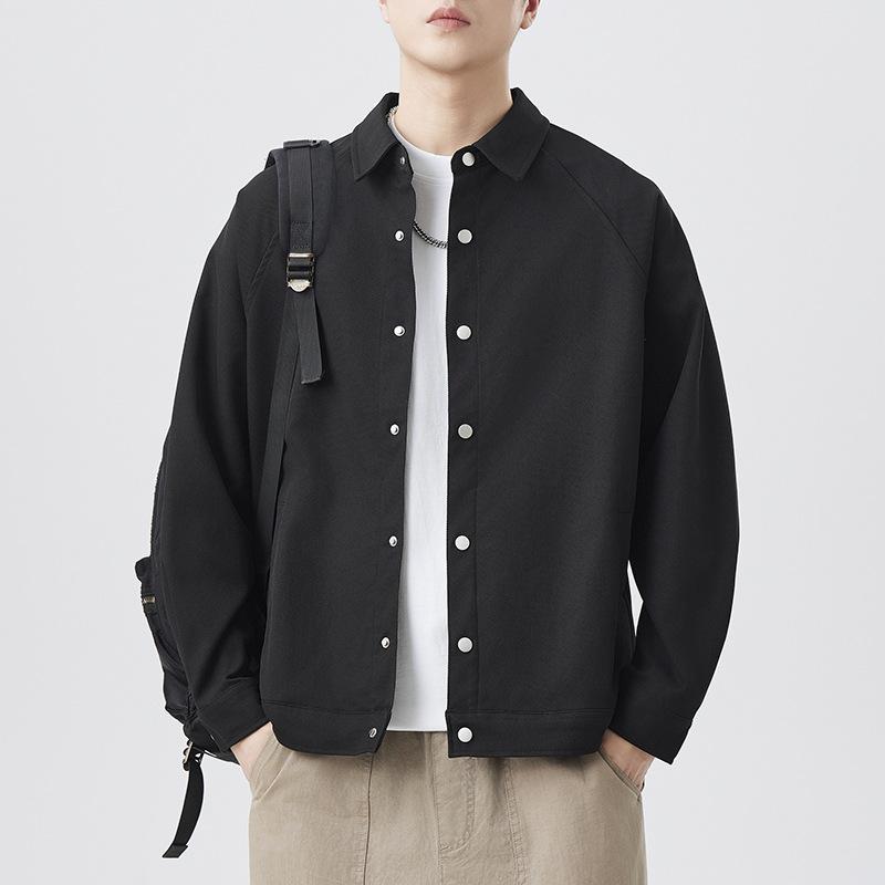 New Japanese Retro Single-breasted Lapel Jacket Light-cooked Shirt Jacket for Men Loose