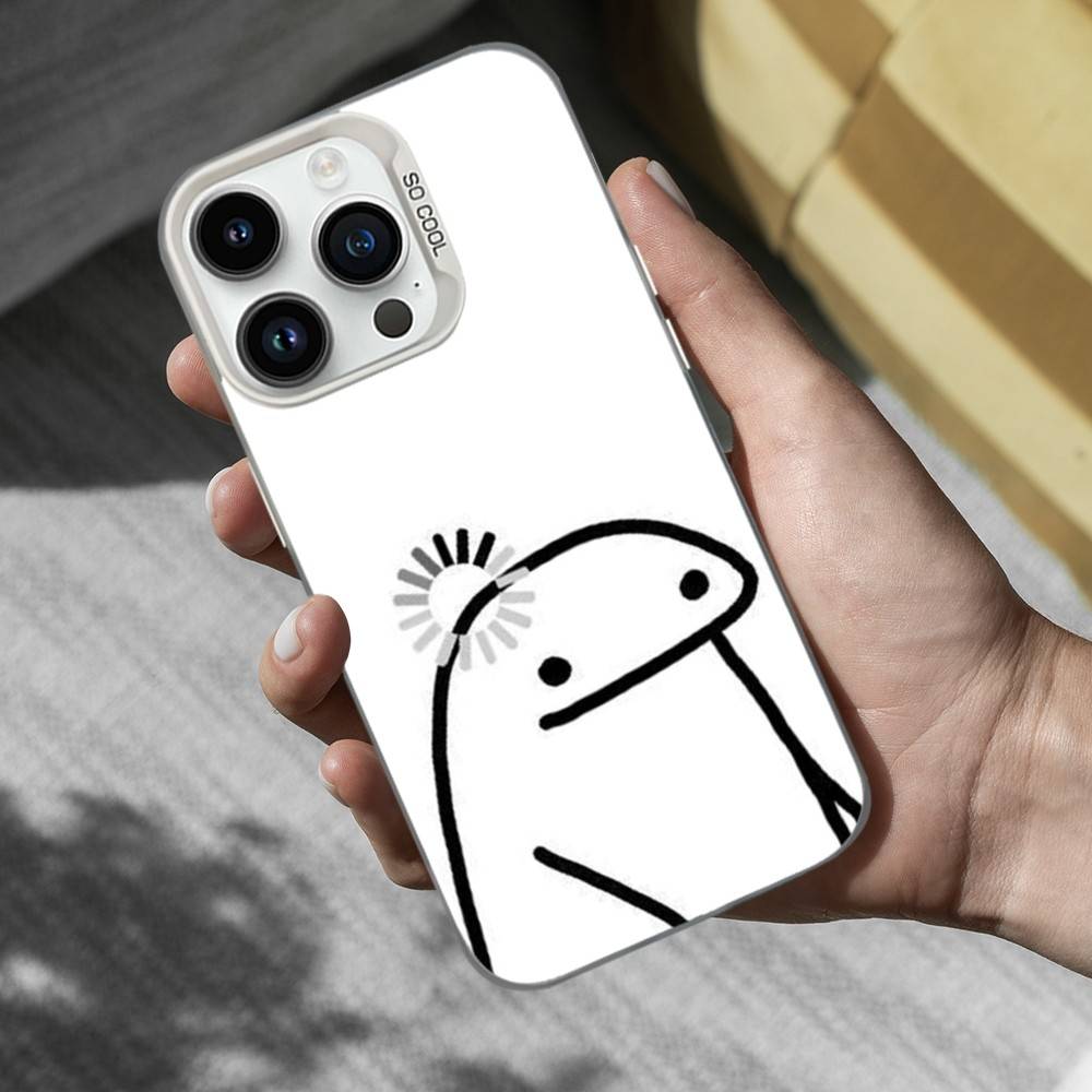 

Милый смешной чехол F-Flork для iPhone 16,15,14,13,12,11,Mini,XS,Pro,SE,MAX Белый Матовый Ударопрочный Чехол iPhone16promax