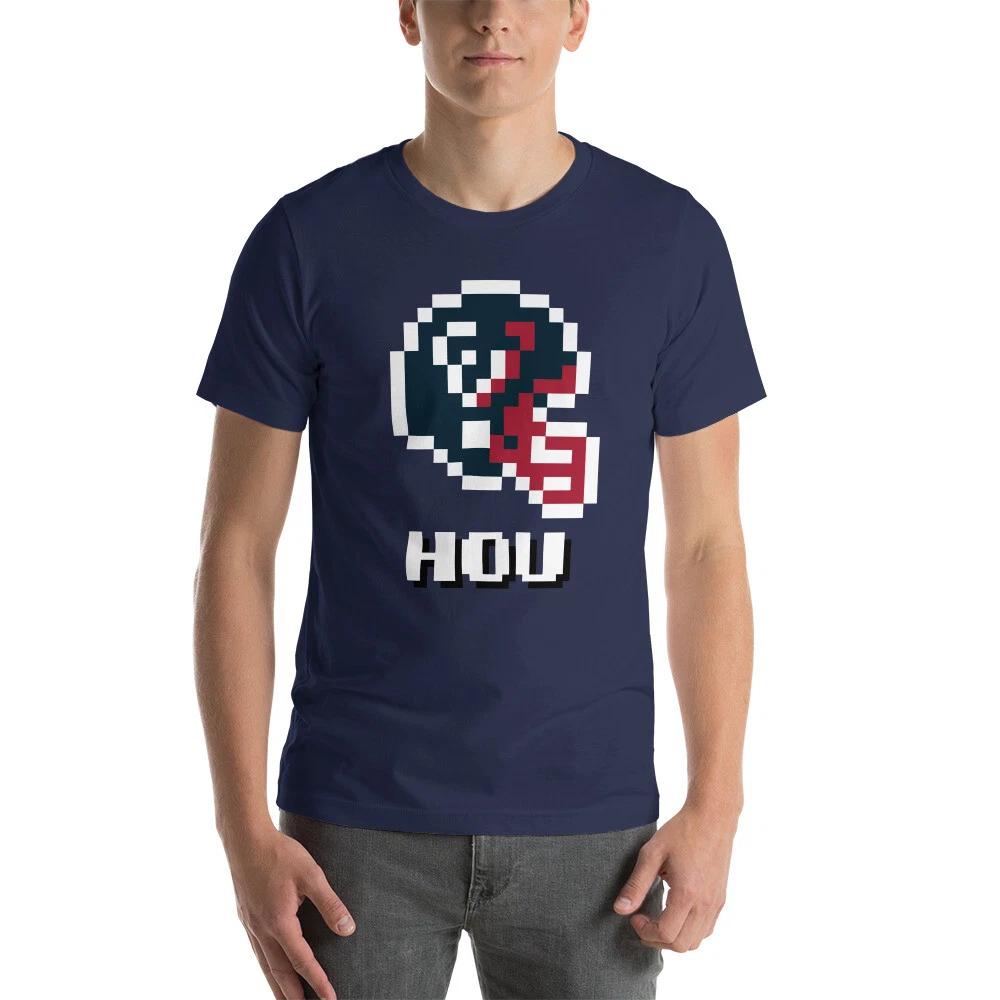 Houston Texans NES Football Helmet 8-bit Tecmo Super Bowl Vintage Retro T-Shirt S