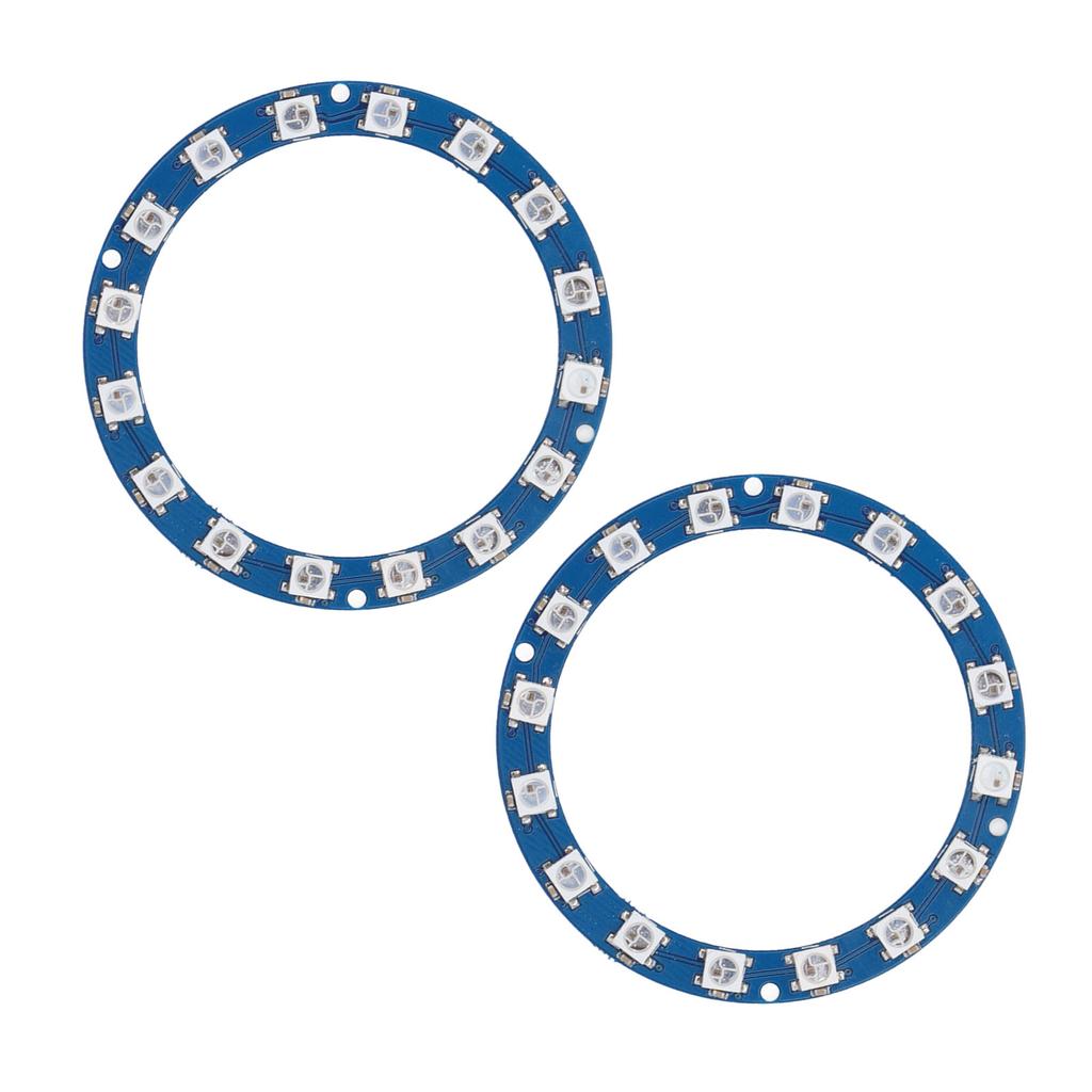 2Pcs RGB LED Ring 16 Bit Intelligent Full Color Highlight 5V Digital Port WS2812B 5050