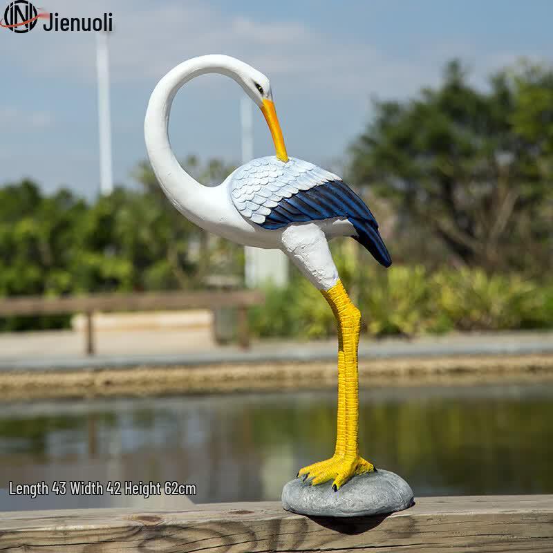 JNL Outdoor Resin Crane Sculpture Ornament