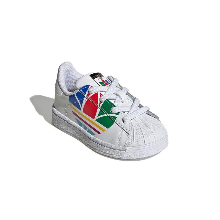 Adidas Superstar Pure K Colorful Trefoil - Cloud White Baby Sneakers Red Blue FW4017