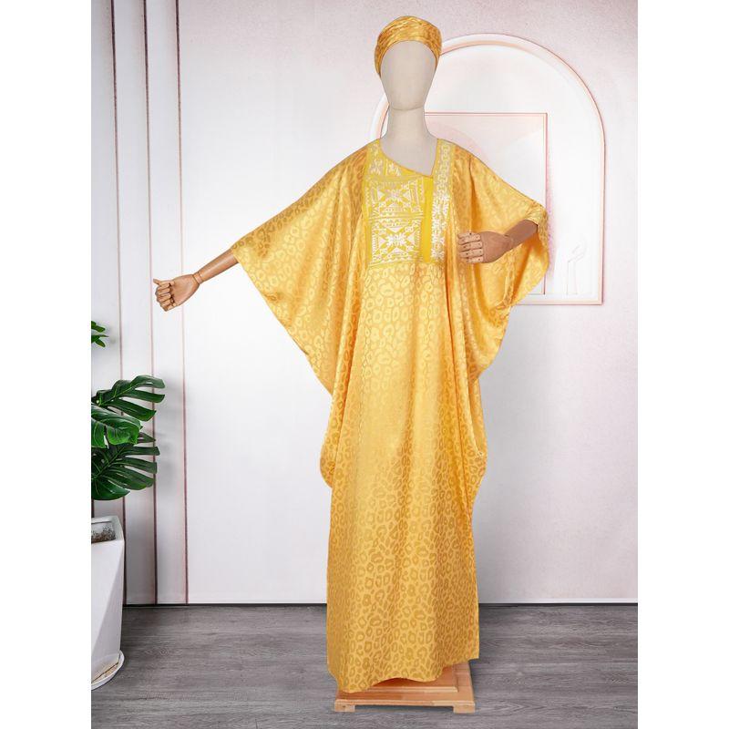 African Ethnic Style Jacquard Large Swing Robe Middle East Women's Clothing V-neck Batwing Sleeve 150.00kg Plus Size Dress Dress