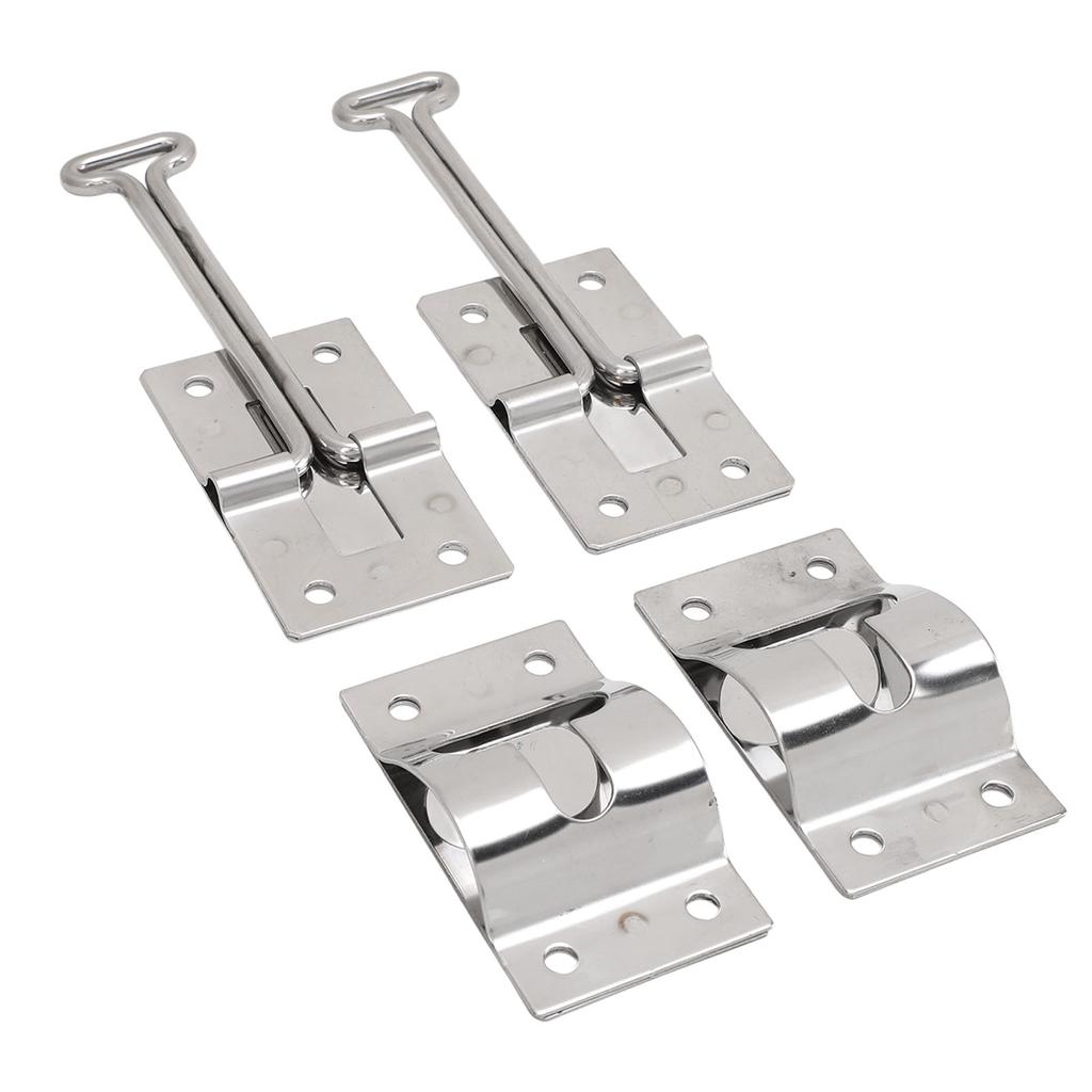 2PCS RV Door Latch 304 Stainless Steel Multifunctional T Style Entry Door Catch Holder for Cargo Trailer Camper Truck 4