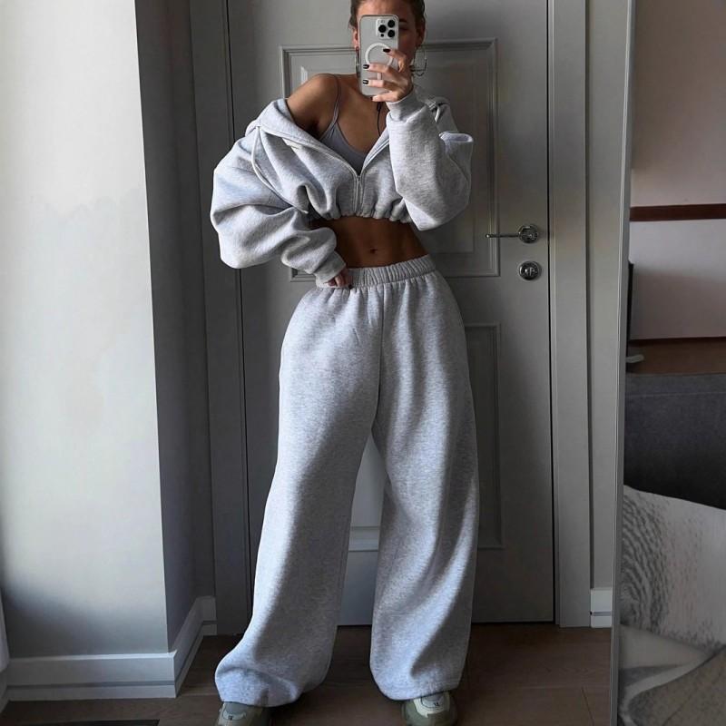 Womens 2026 Fall Winter Long Sleeve Hoodie Pants Set Casual Streetwear Two Piece Outfit