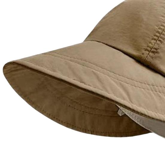 Sun Hat Adjustable Back Buckle Extended Brim Hollow Top Design Ponytail Hat Summer Outdoor Activities Sun Protection Hat