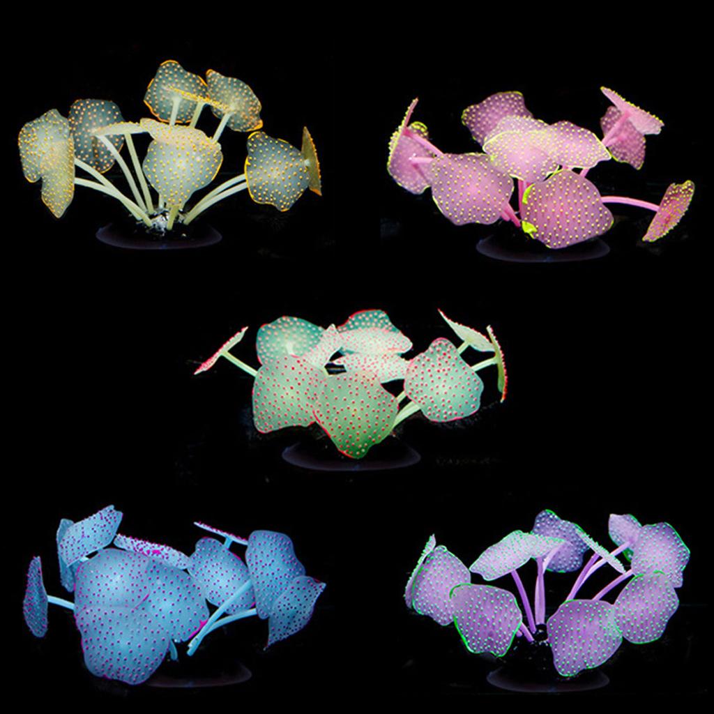 Artificial Colorful Water Plant Glow In Dark Aquarium Decors Landscape for Beautify Aquarium Landscaping Appearance