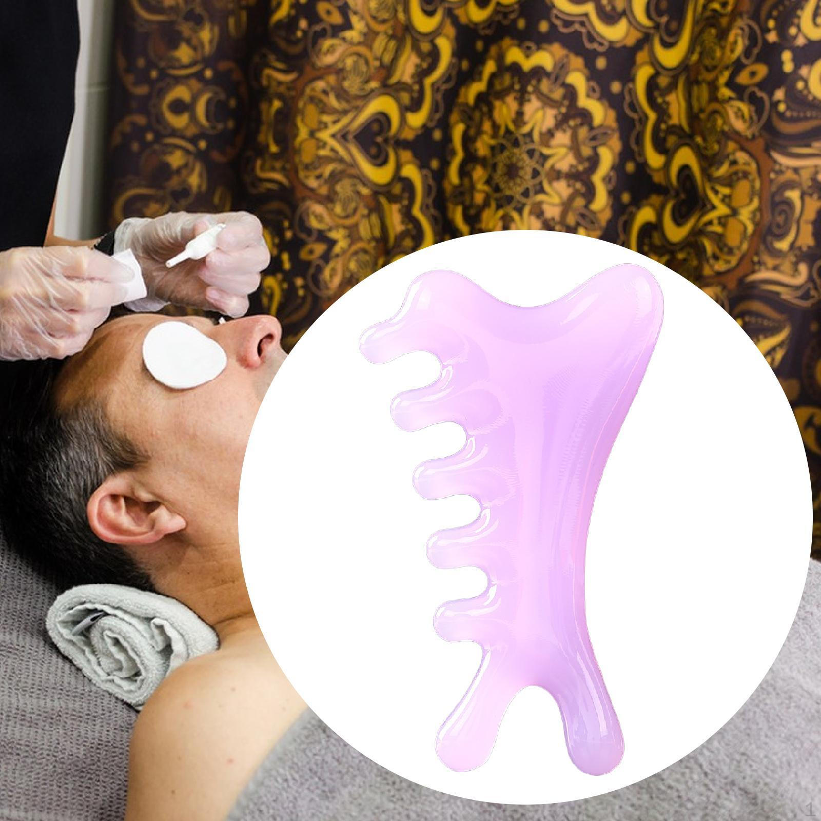 

Массажная расческа для лица, массажер для женщин и мужчин, гладкий многофункциональный скраб для кожи головы Гуаша фиолетовый