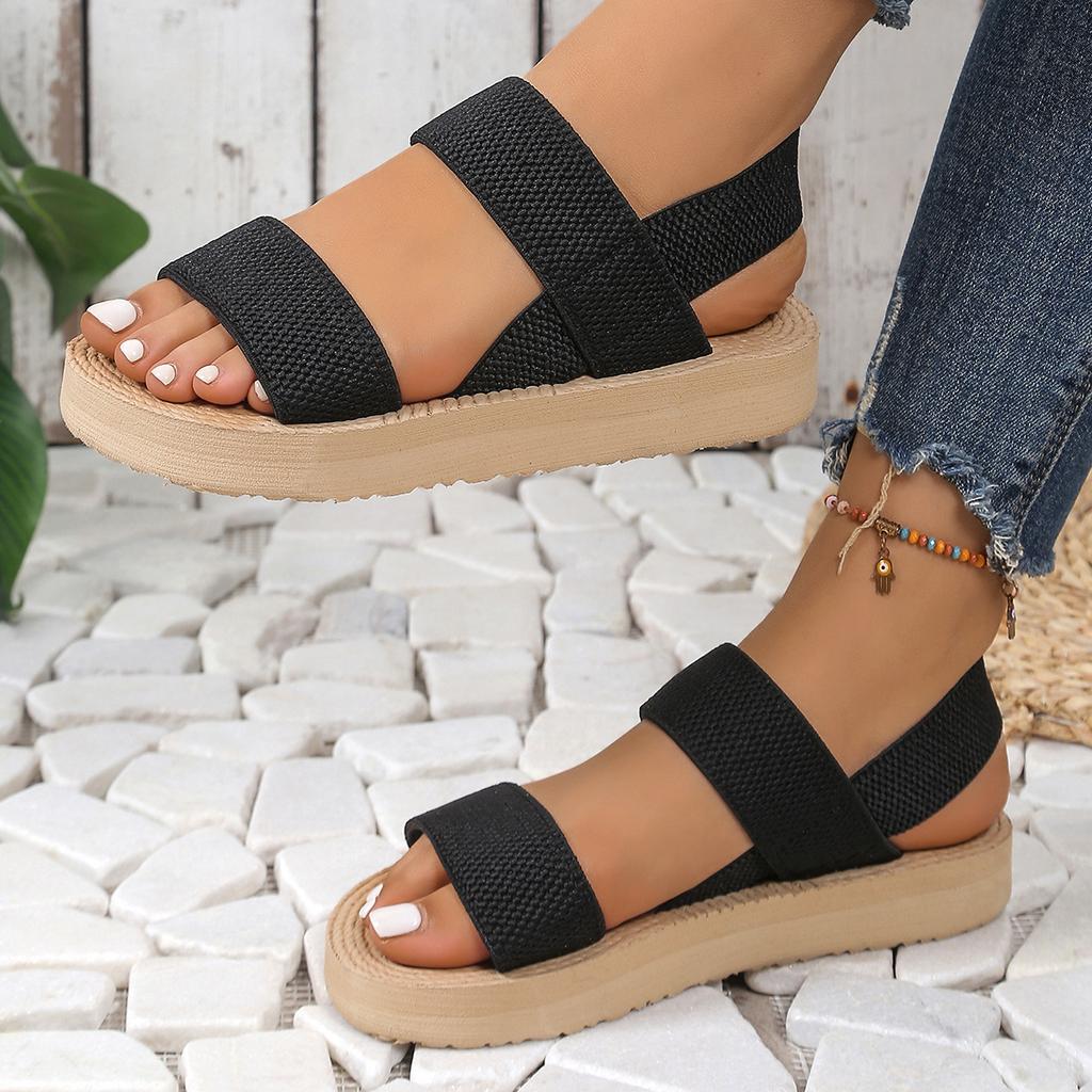 Fashion Women Sandals New Minimalist Slingback Wedge Sandals Women Outdoor Summer Lightweight Slides Solid Color Thick Bottom Shoes