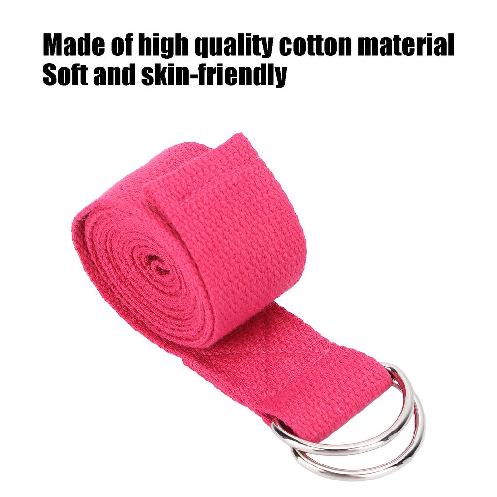 Fitness Stretching Strap NonElastic Stretch   Strap Cotton Fitness Bands with DRing Buckle(Purple )