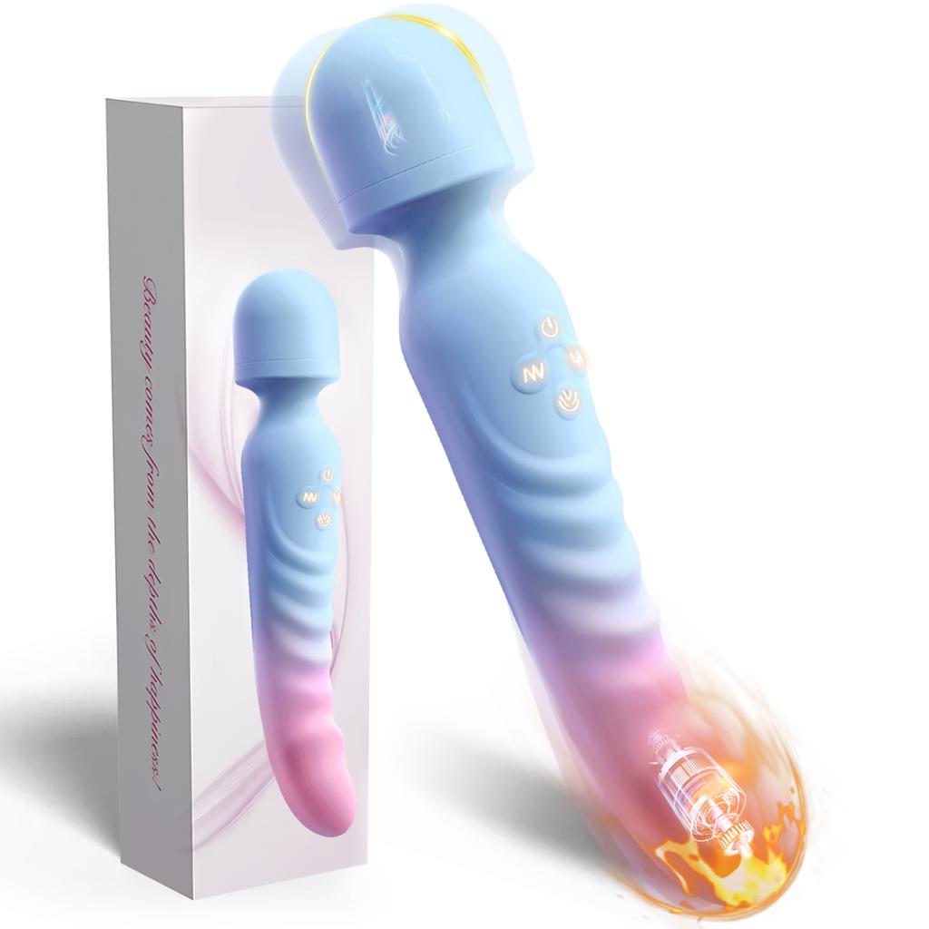 G Spot Vibrator Female Clitoral Stimulator AV Magic Wand Dildo Waterproof Heating Wand Massager for women and Couples